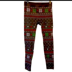 SmartTrend fair isle holiday leggings sz k/XL